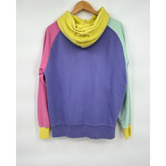 Teddy Fresh Color Block Hoodie Sweatshirt Pastel Purple Pink Men's Size Medium - Picture 3 of 5